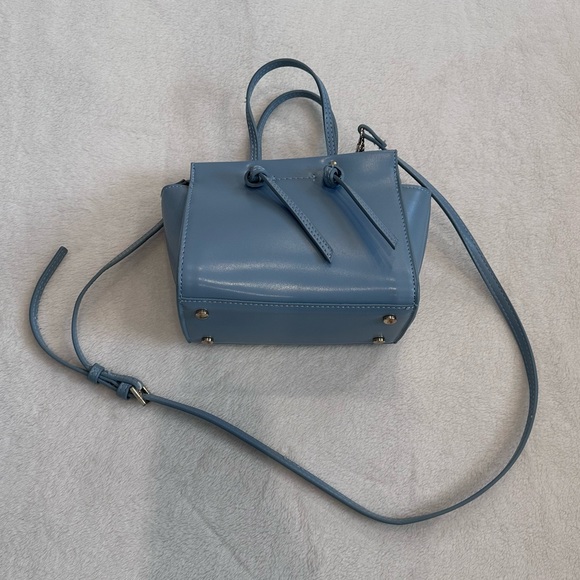 Like New! Zara Knotted Mini City Bag in Light Blue - Picture 5 of 14